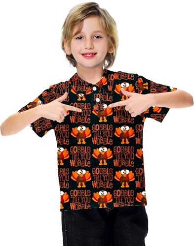 Image of AOBUTE Kids 4th of July Polo American Flag Short Sleeve Button Down Shirts Tops 3-14 Years