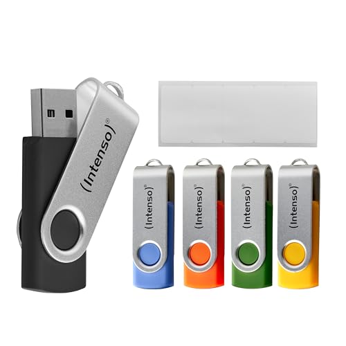 Intenso Office Line USB Stick 5X 64 GB | Super Speed USB-A 3.2 Speicherstick mit bis zu 70 MB/s | 5 Farben mit Metallbügel & Beschriftungsetiketten: Amazon.de: Computer & Zubehör