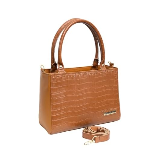 Bolsa Santorini Média Tote Croco Feminina Versátil, Fechamento em Zíper, Bolso Interno com Zíper, com alça transversal (Marrom)