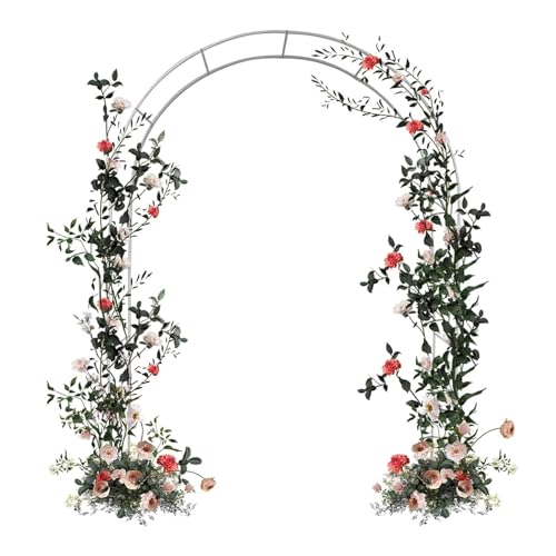 Arche de jardin décorative en métal blanc 120 x 220 cm pour extérieur et terrasse