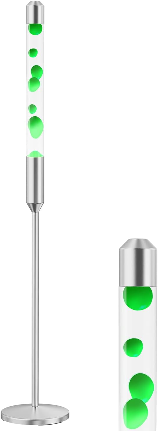 47.5-Inch Liquid Motion Lamp,Magma Lamp, Mood Relaxation Light，Suitable for Home Decoration,Office Decoration, Cafes,Bars,Etc (Blue Water Green Wax, 47.5 inches)