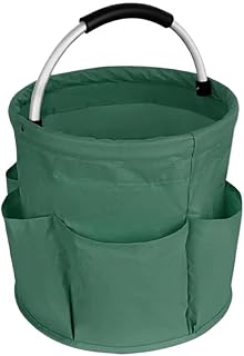 Rengöring Caddy Bag Oxfordtyg verktyg förvaringsväska – vikbar korg, lämplig för heminredning och camping (grön)