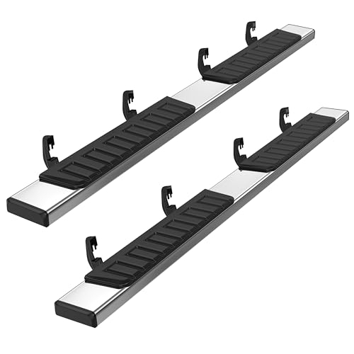 KUIPERAUTO 6 inches Running Boards Side Steps Compatible with 2007-2018 Chevy Silverado/GMC Sierra 1500,Compatible with 2007-2019 Chevrolet Silverado/GMC Sierra 2500HD 3500HD Crew Cab(Gas Engine ONLY) by KUIPERAUTO - Used condition - US$170.80