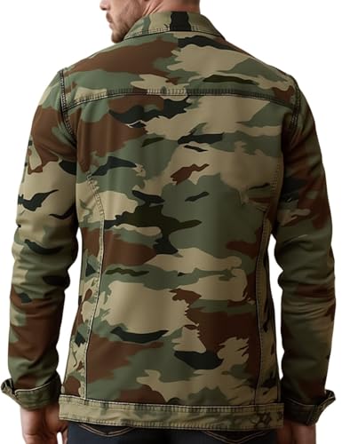 Military Jackets for Men,Retro Lapel Military Style Outerwear,Long Sleeves,Lightweight Casual Coat,All Seasons4