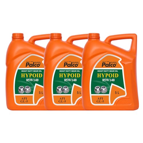 Image of PALCO Hypoid 85W140 Heavy Duty Gear Oil 5 Litre (Pack of 3), API GL-5 Gear Oil for Car and Commercial Vehicles, Manual Gearbox & Axles, High Load Protection & Smooth Shifting