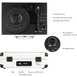 DIGITNOW! Belt-Drive LP Platine Vinyle stéréo, 3 Vitesses avec Enceinte Interne, AUX in et Prise RCA. - Les Beatles, Paul McCartney, John Lennon, RIngo Starr, George Harrison DIGITNOW! Belt-Drive LP Platine Vinyle stéréo, 3 Vitesses avec Enceinte Interne, AUX in et Prise RCA. – Image 4
