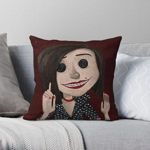 Beldam - Federa quadrata in poliestere e lino, motivo con scritta "Other Mother", con cerniera, per divano