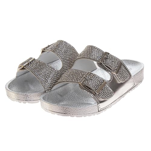 Kensie Girl Glitter Rhinestones Slide Sandal2