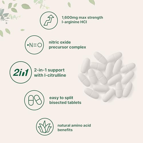 image for Micro Ingredients L-Arginine 1,600mg Nitric Oxide Supplement for Men w