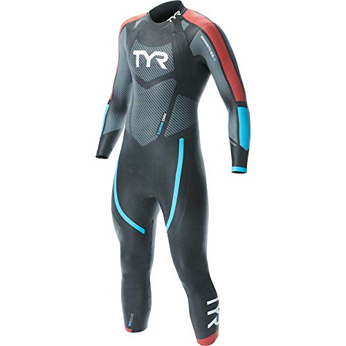 Tyr Hcahm6A579S/M Mens Cat 3 Wetsuit Black/Red/Blue S/M #TOP27