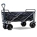 Wózek na zakupy 75 * 100 cm koszyk Składany wózek na zakupy wózki spożywcze z 4-kołowym narzędziem Wózek na spożyty Wózek sklepowy (Color : Black)