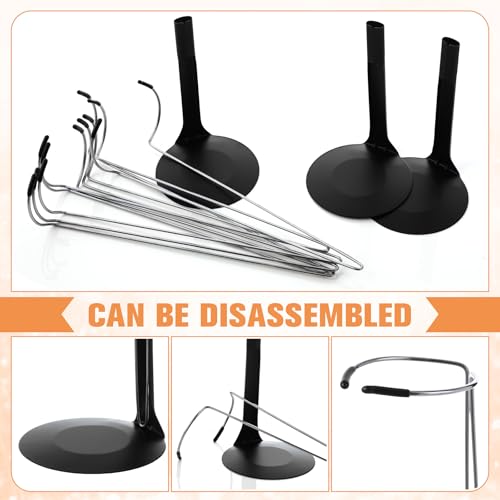 Image of Yaocom 6 Pcs Adjustable Doll Stands for 12 Inch to 18 Inch Dolls Display Stand with Expandable Waist Wire Action Figure Display(Black Silver)