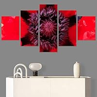 SIGNWIN 5 Panel Canvas Wall Art Botanical Chic Closeup Expressive Multicolor Photography for Home Decorations Ready to Hang - 60