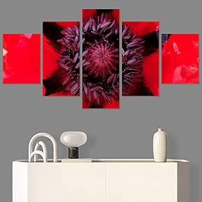 SIGNWIN 5 Panel Canvas Wall Art Botanical Chic...