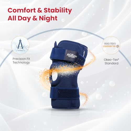 Image of AGEasy (Max Group Premia Hinged Knee Sleeve | Knee Brace For Sports, Pain Relief, Compression Support, Exercise, Running, Cycling | Soft & Lightweight (Large)
