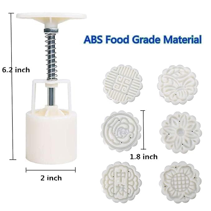 Cheet enterprise Decorative Punch Set Cookie Stamp Fondant Decorative Moon Cake Cookie Pressers Mold 6-Pcs Punch Set (1-Pcs) 2