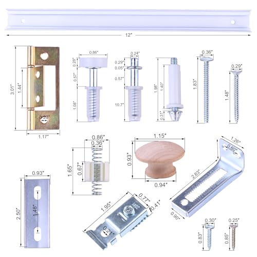 Abeicy 24 Inch Bifold Door Hardware Kit with Track, Top and Bottom Pivot, Spring, Pivot Pin, Full Repair Accessories for Double Door, Folding Door, Accordion Door by Abeicy - Image 2