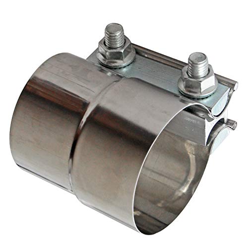 Exhaust Clamps Band Clamp 2.5" Lap Joint - Stainless Steel Lap Joint Exhaust Band Clamp With 1 Block 2Pcs For 2.5" Od To 2.5" Id Exhaust Pipe, Muffler, Elbow And Exhaust Tubing Connection(2 Pack) #TOP5
