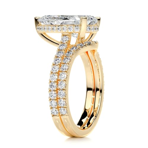 1-5 CT Moissanite Engagement Ring Colorless VVS1 10K 14K 18K Solid Gold & 925 Sterling Silver Hidden Halo Moissanite Bridal Rings Set Engagement Wedding Anniversary2