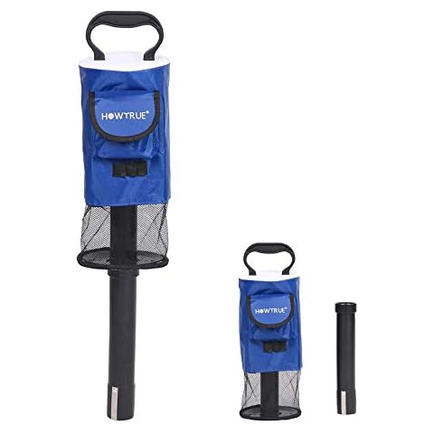 HOW TRUE Golf Ball Retriever, Portable Shag Bag Golf Ball Pick Up with Removable Plastic Tube, Pocket Shagger Storage, Blue Cover