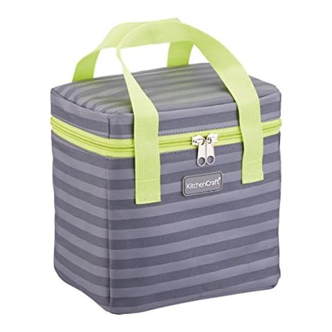 KitchenCraft Small Lunch Cool Bag, Grey/Lime Cover