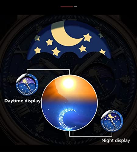 Image of MINILUJIA 50M Waterproof Men World Map Watches Creative Starry Universe Earth Globe Moon Sun Rotating Eye-catching Personalized Cool Unique Mens Watches