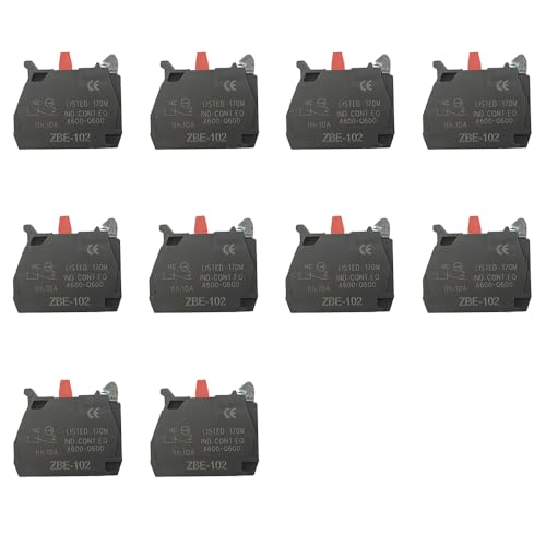 10PCS ZBE-102 Single Contact Block Silver Alloy Screw clamp Terminal 1NC ZBE102