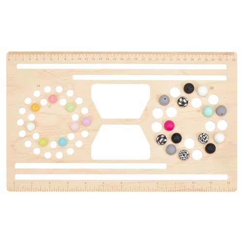 BENECREAT 33x20cm Wood & Silicone Bead Board Kit, Papaya Whip Wristlet Keychain Tools for Jewelry Making Bracelet & Necklace DIY