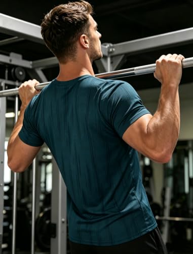 Image of APTRO Men's Workout Shirts Quick Dry Athletic Gym T-Shirts - Moisture Wicking Short Sleeve Performance Running Tees for Men