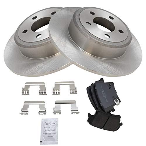 Image of TRQ Rear Semi Metallic Brake Pad and Rotor Set