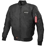 Bse Motorradjacke Kingman schwarz, Bomberjacke mit Kevlar und Protektoren (56)