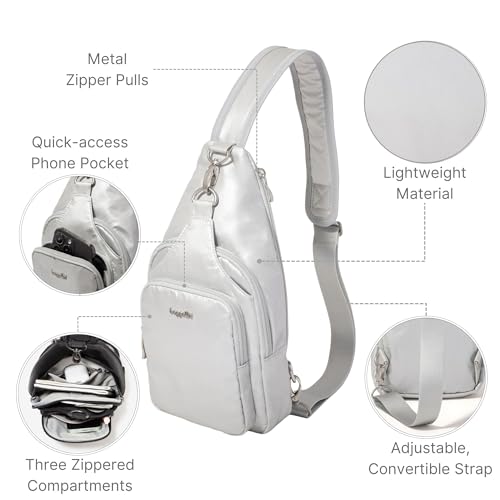 Image of Baggallini Women's Central Park Sling 12 inchx7 inch Crossbody Bag W /Convertible Adjustable Shoulder Strap