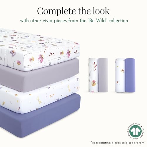 Image of Evolur Be Wild 3 Piece Crib Bedding Set, Machine Washable, Soft and Breathable Toddler Bedding Set, Includes Fitted Sheet, Wearable Blanket and Crib Skirt