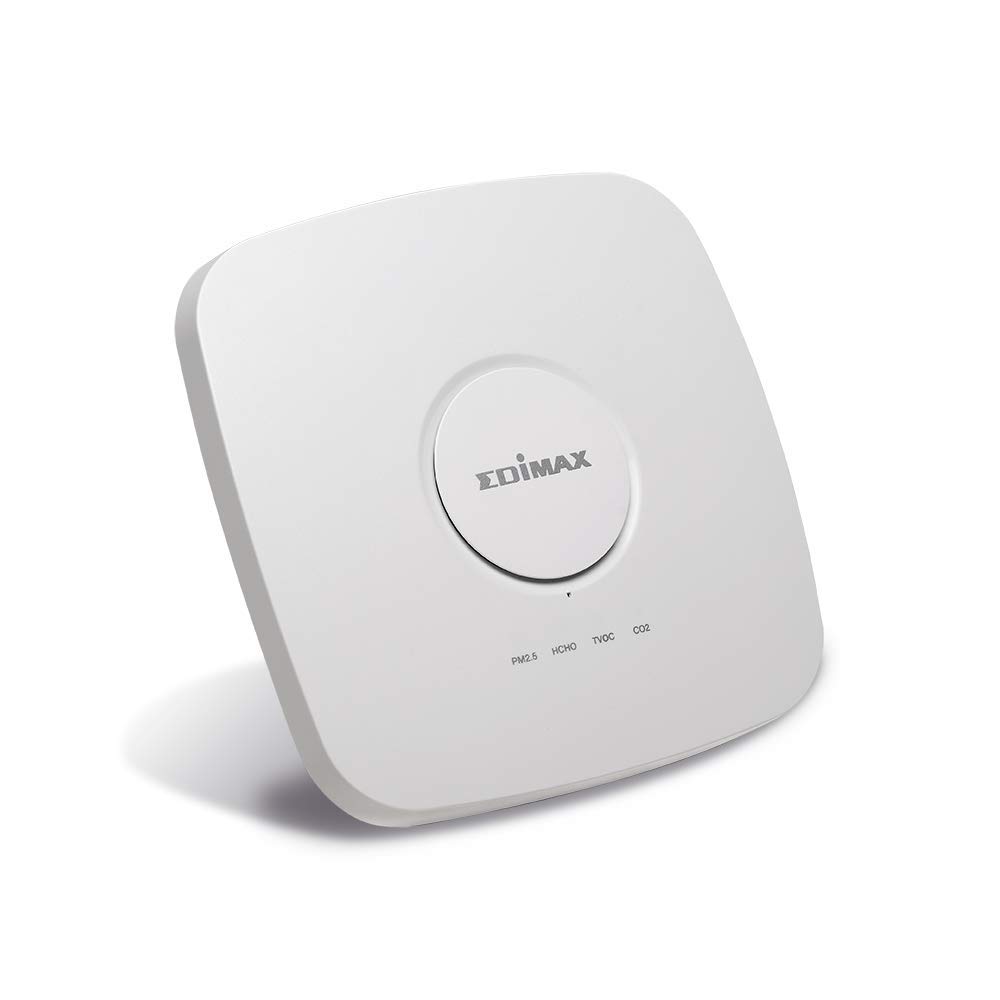 Edimax AI-2002W - Detector de Calidad del Aire Interior multisensor 7 en 1 con sensores PM2.5, PM10, CO2, TVOC, HCHO, Temperatura y Humedad