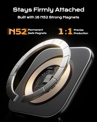 Image of KU XIU Qi2.2 25W Magnetic Wireless Charger, Foldable 3 in 1 Travel Charging Station for iPhone 17 /16 /15 /14 /13 /12, 5W for Apple Watch & AirPods, Aluminum Alloy Design, 45W GaN Adapter Included, Gray