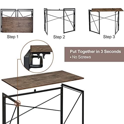 Folding-Desk-Laptop-Computer-Table-Writing-Study-Computer-Desks-with-Metal-Frame-Folding-Home-Office-Desk-for-Small-Spaces-394-Inches-No-Assembly-Required-Esspresso