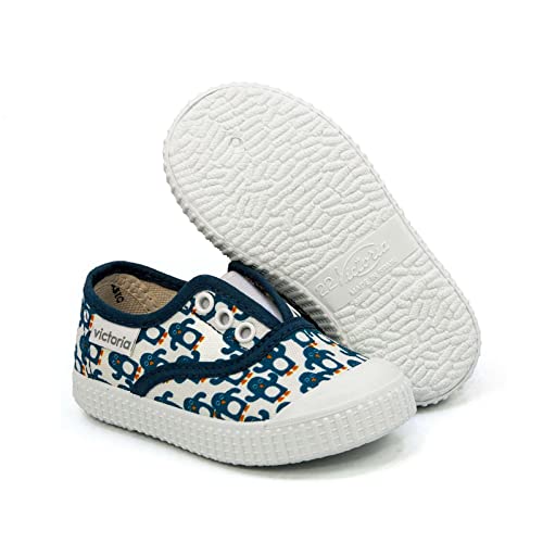 victoria Girls Slip On Canvas Shoes, Blue White,1 M US3