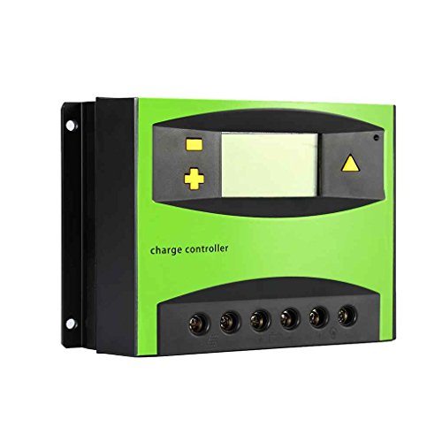 Befaith 50A 12V/24V Solar Charge Controller Intelligent Solar Charging Light Regulator Dual USB Phone Port Display