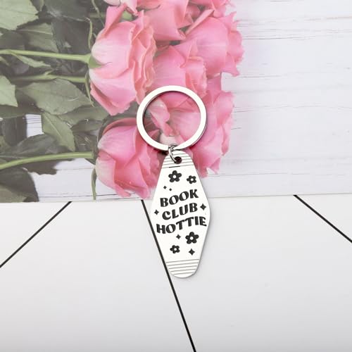 CENWA Book Club Hottie Keychain Book Worm Motel Keychain Funny Car Accessories4