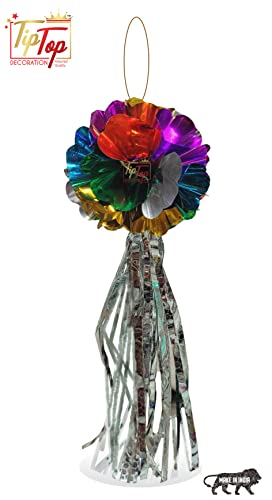 Image of Premium Shiny Paper Handmade Cone Hanging Balls with Tassel (Pack of 12) (Medium)