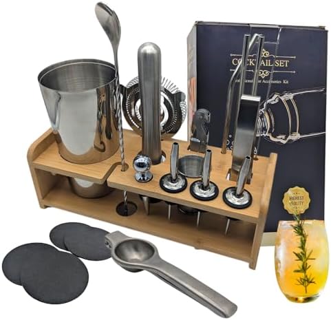CKductpro Bartender Kit, 41-Piece Boston Cocktail Shaker Stainless Steel, Rotating Acrylic Stand, Bar Gift Set CKductpro Bartender Kit, 41-Piece Boston Cocktail Shaker Stainless Steel, Rotating Acrylic Stand, Bar Gift Set