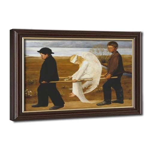 L'Ange Blessé de Hugo Simberg impression sur toile d'art avec cadre à suspendre
