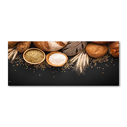 Crédence de cuisine pain et blé 125x50cm en verre trempé brun Tulup