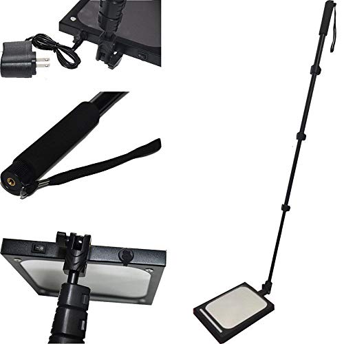 Espejo De Inspección De Bajos para Vehículos Home Care con Luz Led, Espejo De Inspección De Bajos con Mango Retráctil Ajustable, Equipo Visual para Vehículos, Recarg