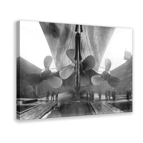 Poster Titanic vintage Hélice RMS impression toile décoration murale rétro cadre 30x45
