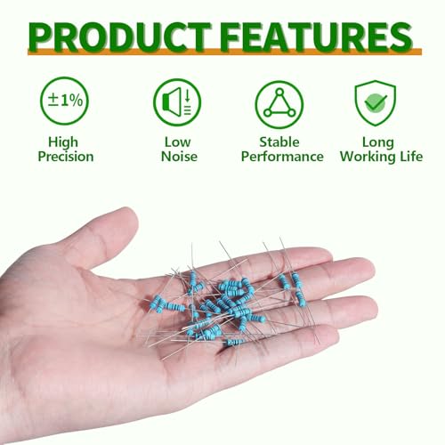 100Values 1000PCS Resistor Kit 0 Ohm to 5.6M Ohm 1/4W 1% Metal Film Resistors Assortment Set - Image 5