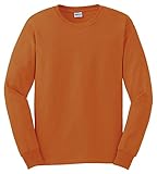 Gildan Adult 6.1 oz 100% Cotton L/S T-Shirt in Texas Orange - X-Large