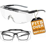 HTS HUNTERSKY Überbrille Schutzbrille für Brillenträger OTG Anti Beschlag schlagfest ANSI Z87 Schießbrille UV400 Arbeits Labor