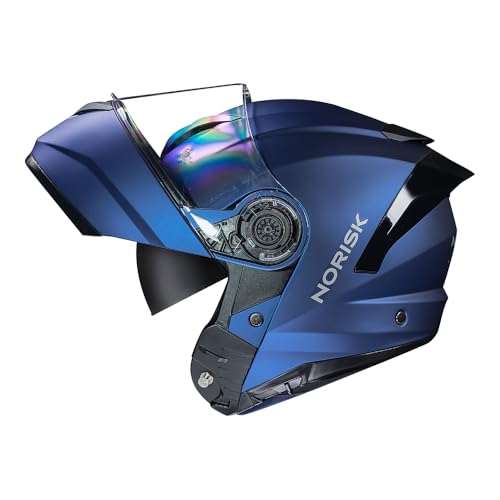 Capacete Articulado Norisk Force 2 Azul Fosco Robocop Oculos (58)