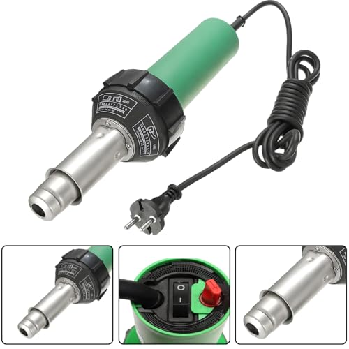 Heißluftschweißpistole für HDPE, 1600W Heißluftpistole Kunststoffschweißen, Luftschweißpistole für PVC Vinyl Stab, Hot Air Welder, Temperatur von 30°C bis 700°C variabel